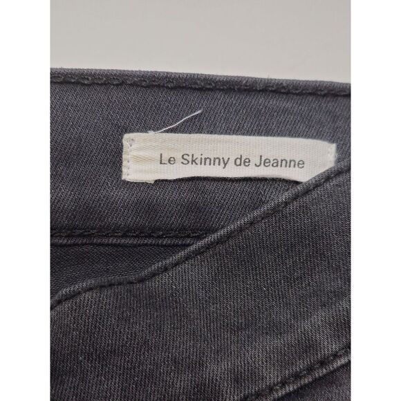 Frame Jeans Size 26 Le Skinny de Jeanne Womens Black Stretch Denim Ankle Zip Leg - Picture 7 of 13